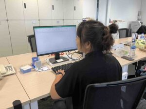 marketing officer at her working table