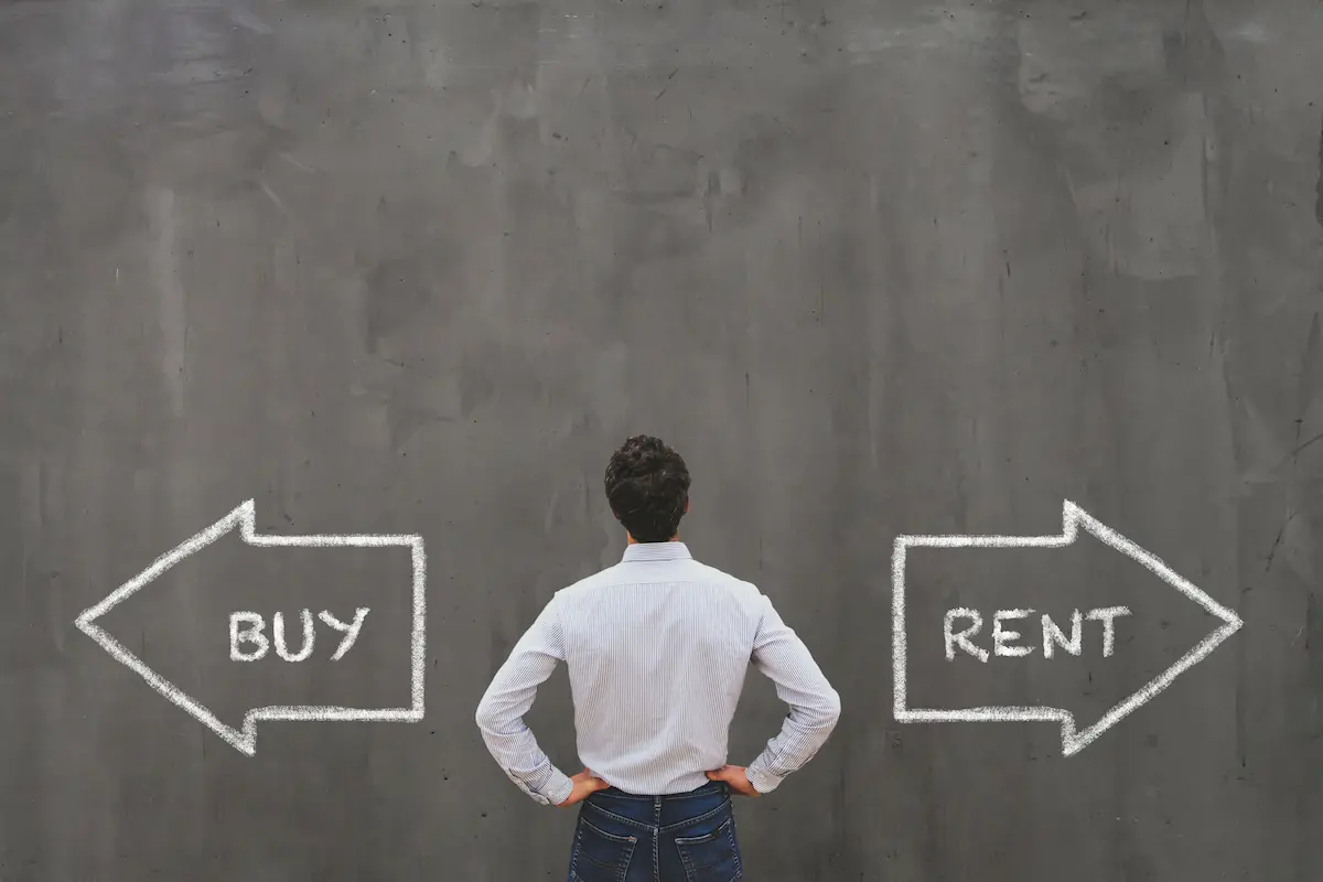 a man deciding between rental or buying