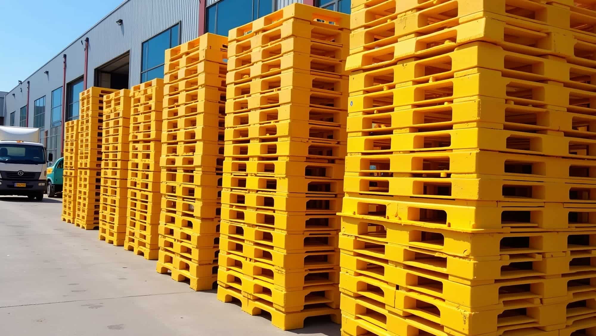 yellow plastic pallet