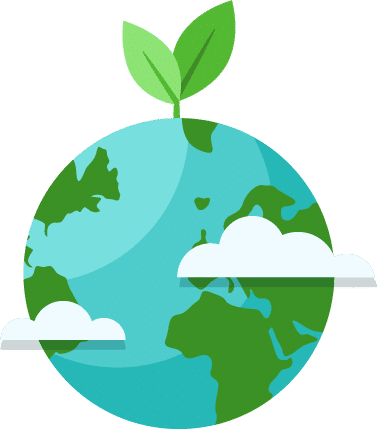 earth with 2 leaves on the top