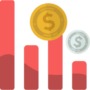 bar graph with coins